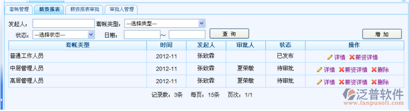 新增薪資套賬報(bào)表和審批管理
