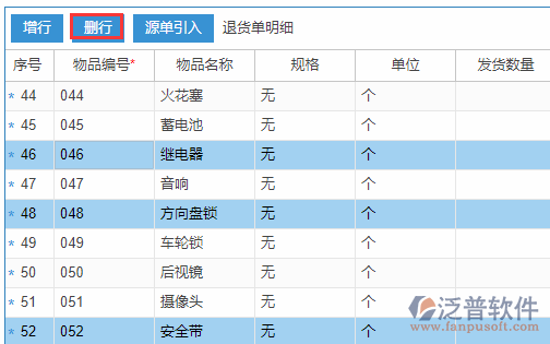 銷(xiāo)售退貨明細(xì)增行