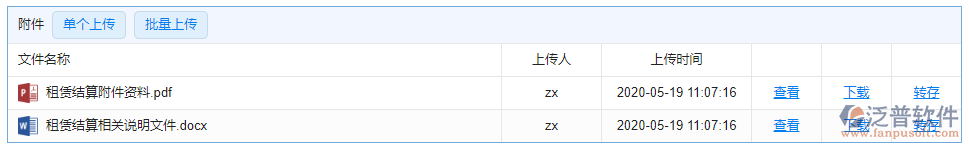 租賃結算附件