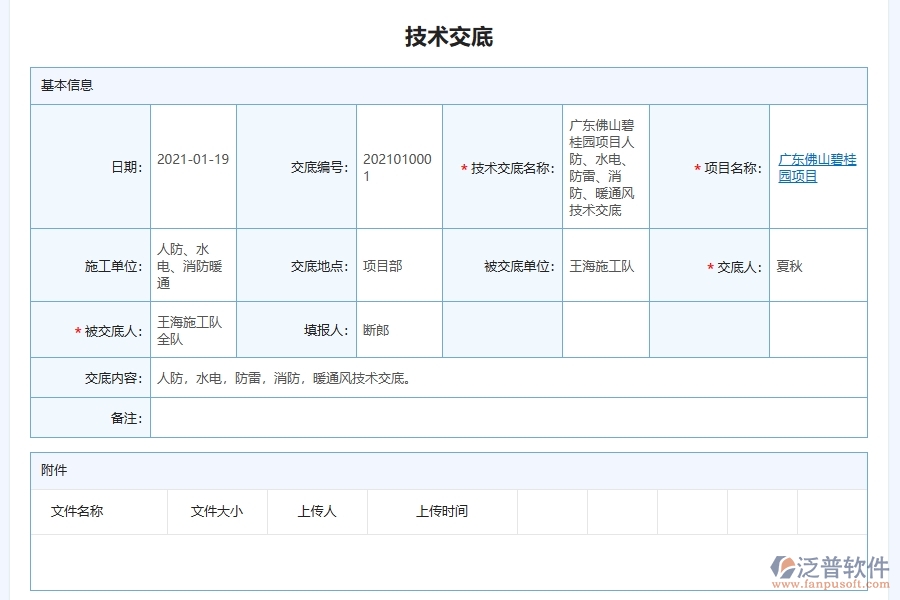 泛普軟件安裝工程企業(yè)管理系統(tǒng)如何有效提升企業(yè)中的技術交底