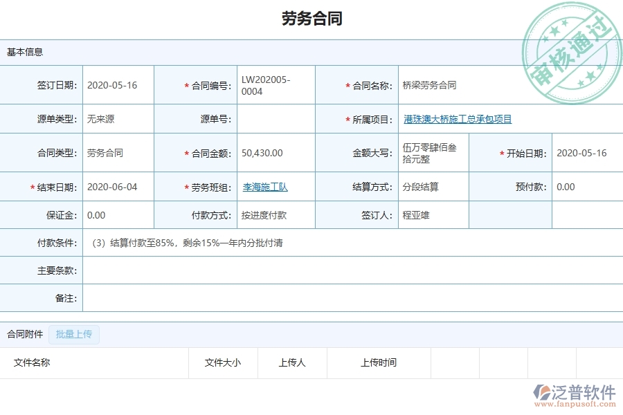 三、泛普軟件-園林工程企業(yè)在勞務(wù)合同明細(xì)報(bào)表中需要注意哪些問題