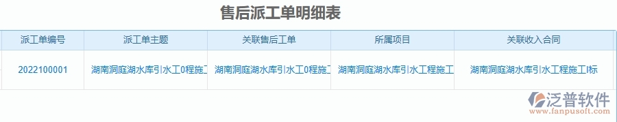 二、泛普軟件-園林工程售后派工單明細表能為企業(yè)帶來什么價值