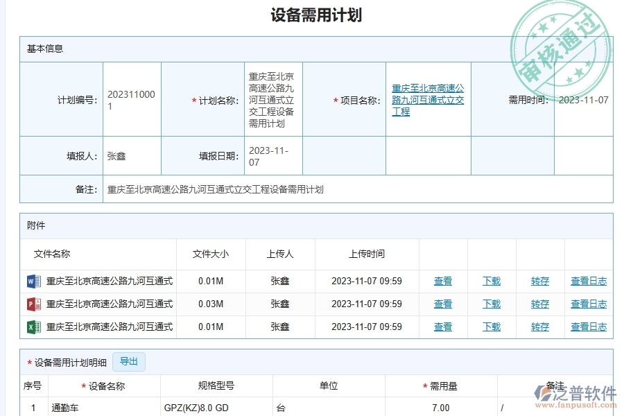 二、泛普軟件-安防工程項(xiàng)目管理系統(tǒng)在設(shè)備需用計(jì)劃中的價(jià)值