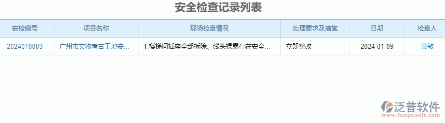 三、泛普軟件-安防工程項目管理系統(tǒng)中安全報表的單據(jù)樣式