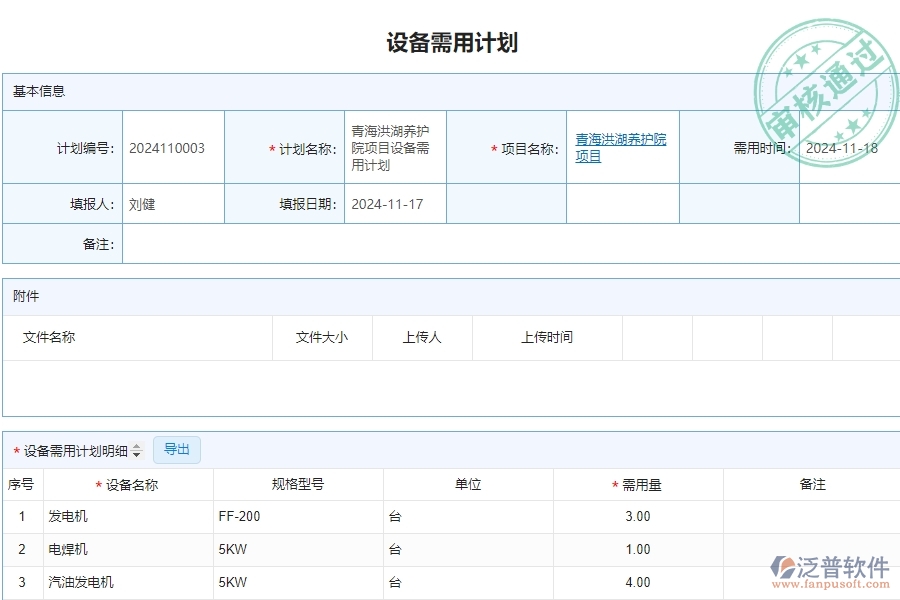 三、泛普軟件-安防工程企業(yè)管理系統(tǒng)中設(shè)備需用計劃查詢的優(yōu)點與缺點