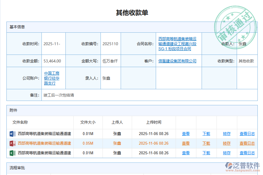 二、泛普軟件-安防工程系統(tǒng)對(duì)企業(yè)其他收款單列表管理的作用