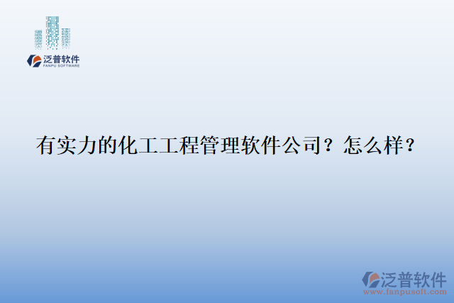 有實(shí)力的化工工程管理軟件公司？怎么樣？