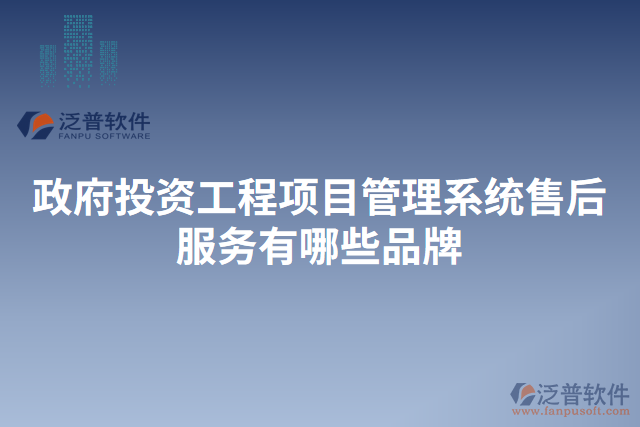政府投資工程項目管理系統(tǒng)售后服務(wù)有哪些品牌