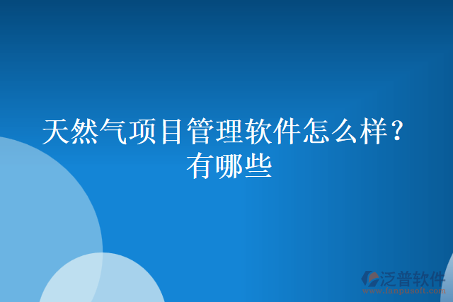 天然氣項目管理軟件怎么樣?有哪些