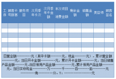 美容院營業(yè)日報(bào)表