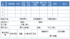 美容院的店務(wù)日報表